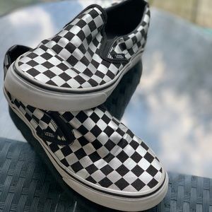 Silver & Black Checkered Vans